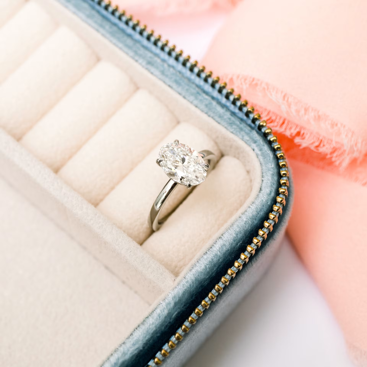 Marquise Cut Cluster Styled Lab Grown Diamond Engagement Ring