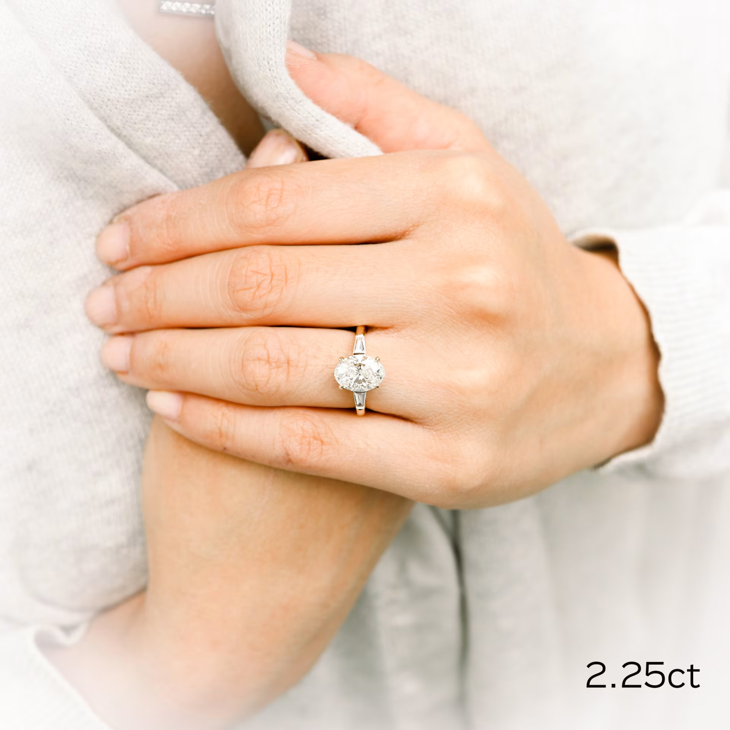Marquise Cut Cluster Styled Lab Grown Diamond Engagement Ring