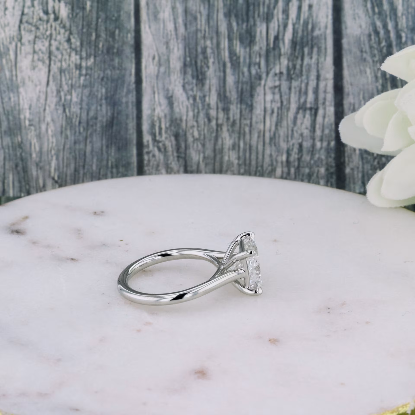 Marquise Cut Cluster Styled Lab Grown Diamond Engagement Ring