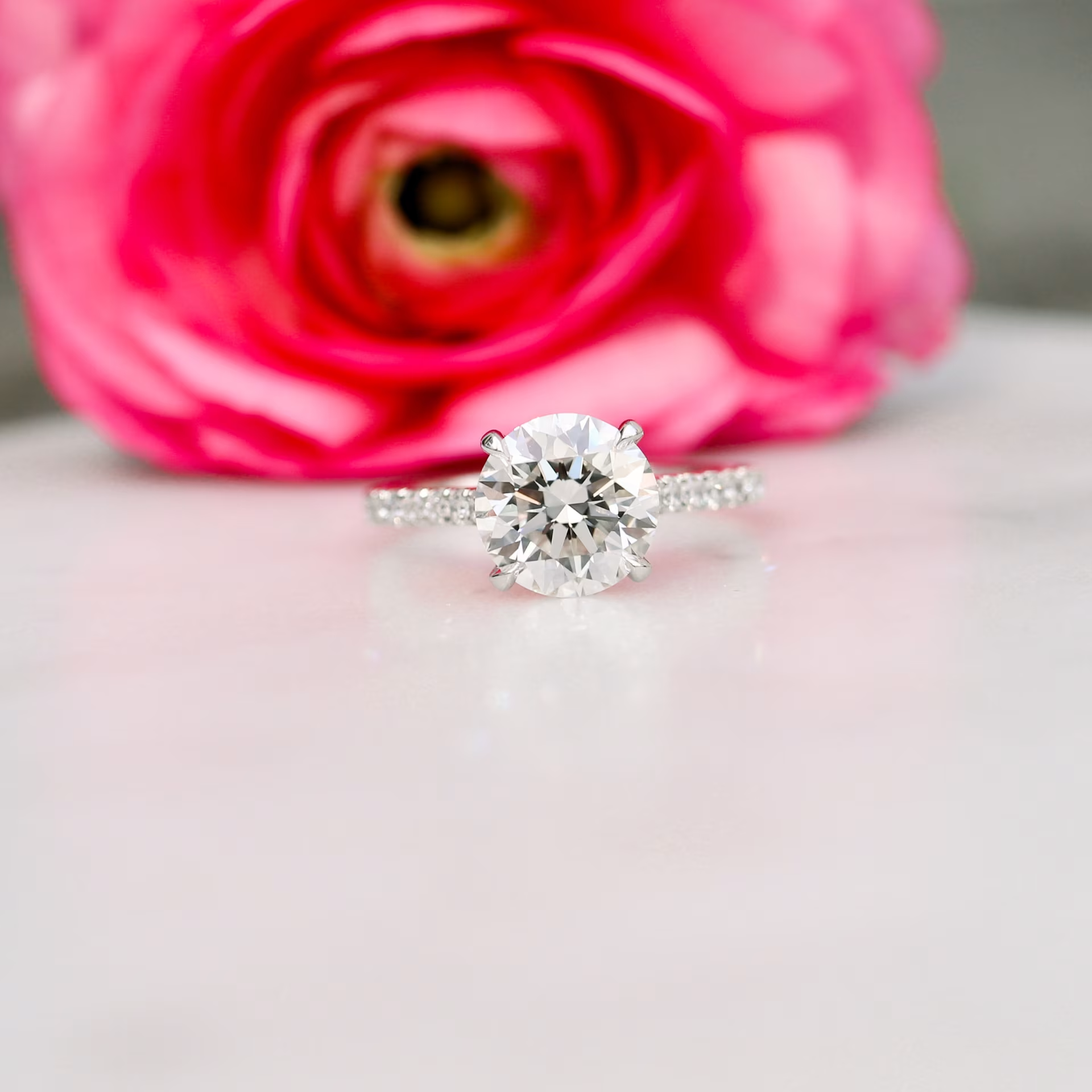 Marquise Cut Cluster Styled Lab Grown Diamond Engagement Ring