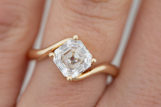 2 CT Round Three Stones Lab Grown Diamond Engagement Ring