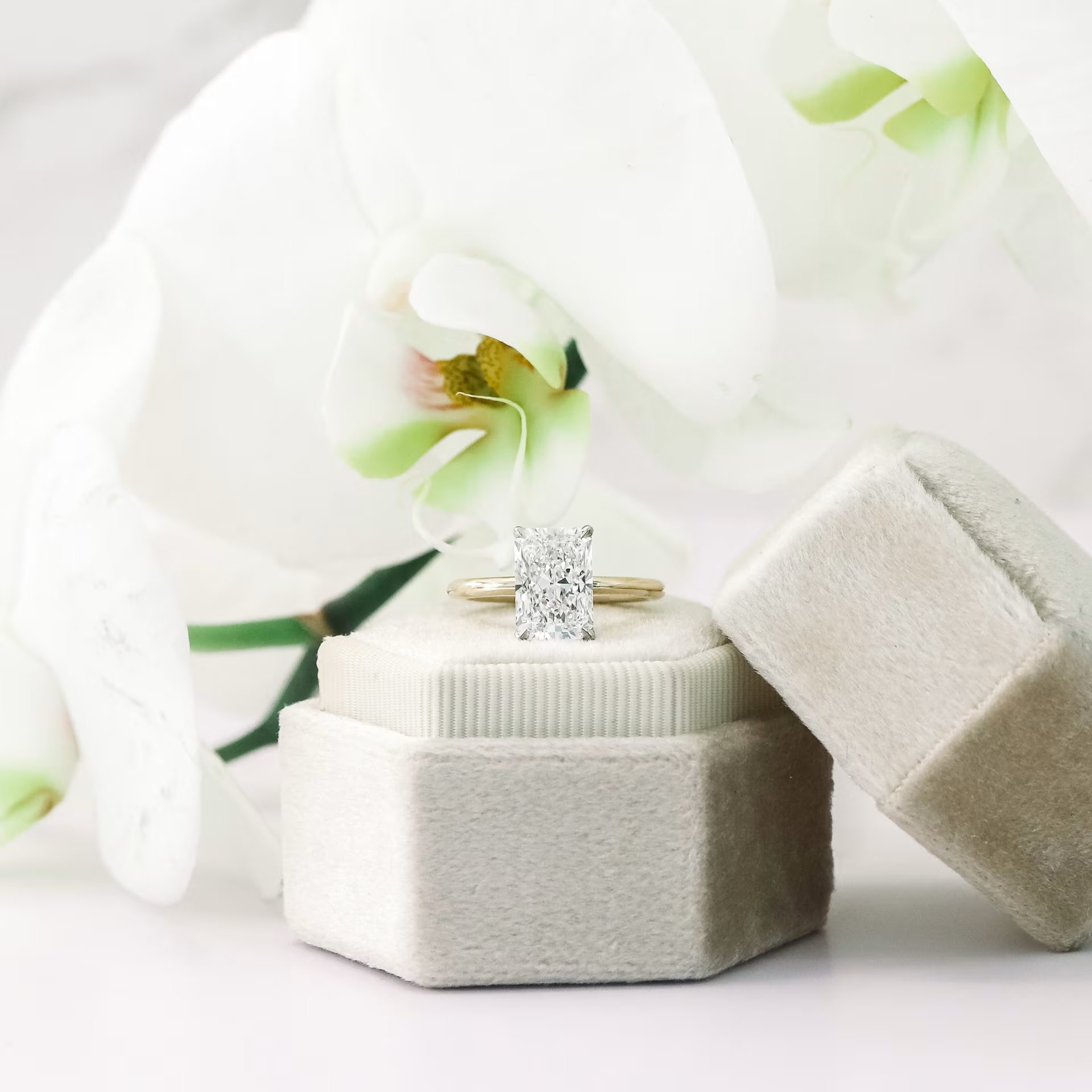 Marquise Cut Cluster Styled Lab Grown Diamond Engagement Ring