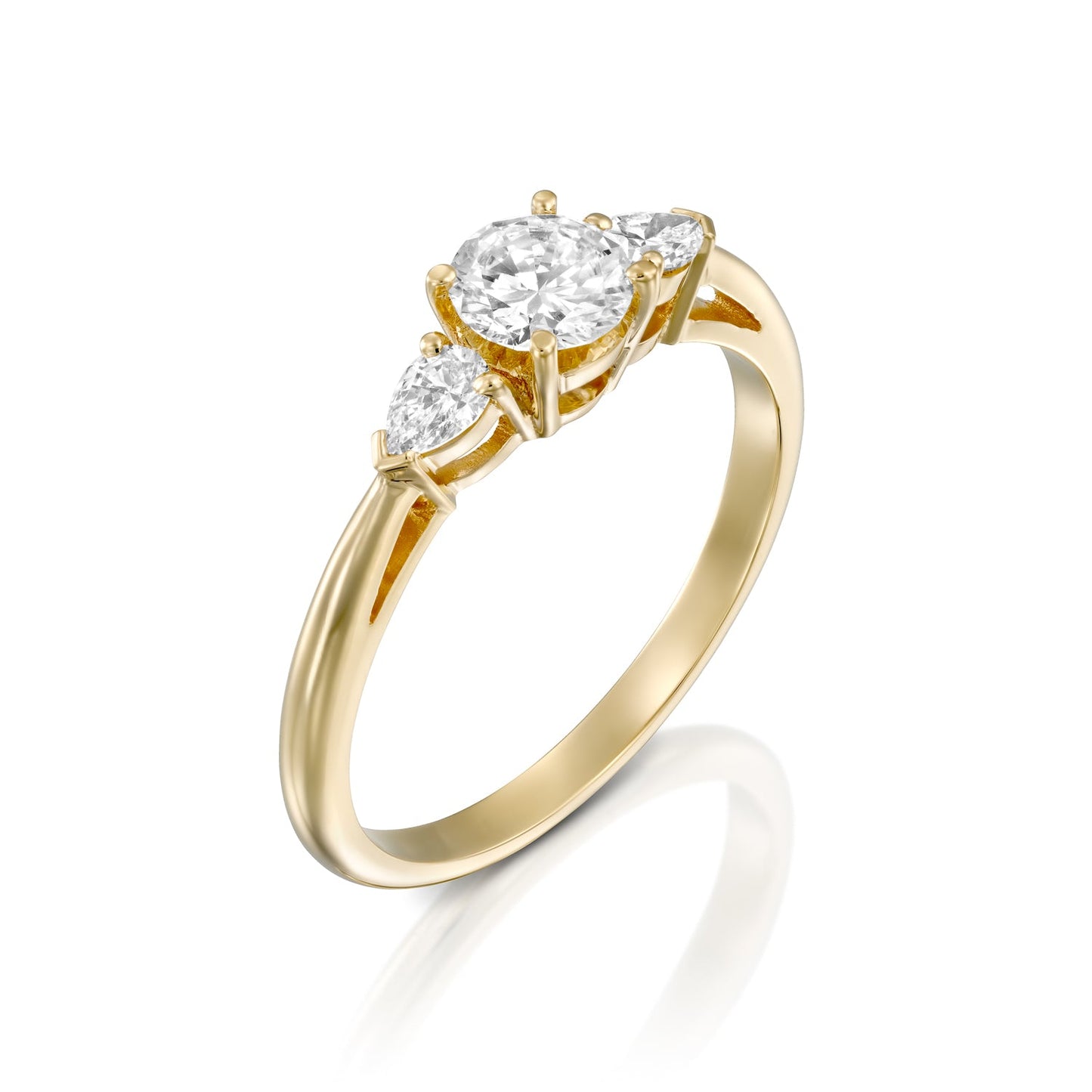 2 CT Round Three Stones Lab Grown Diamond Engagement Ring