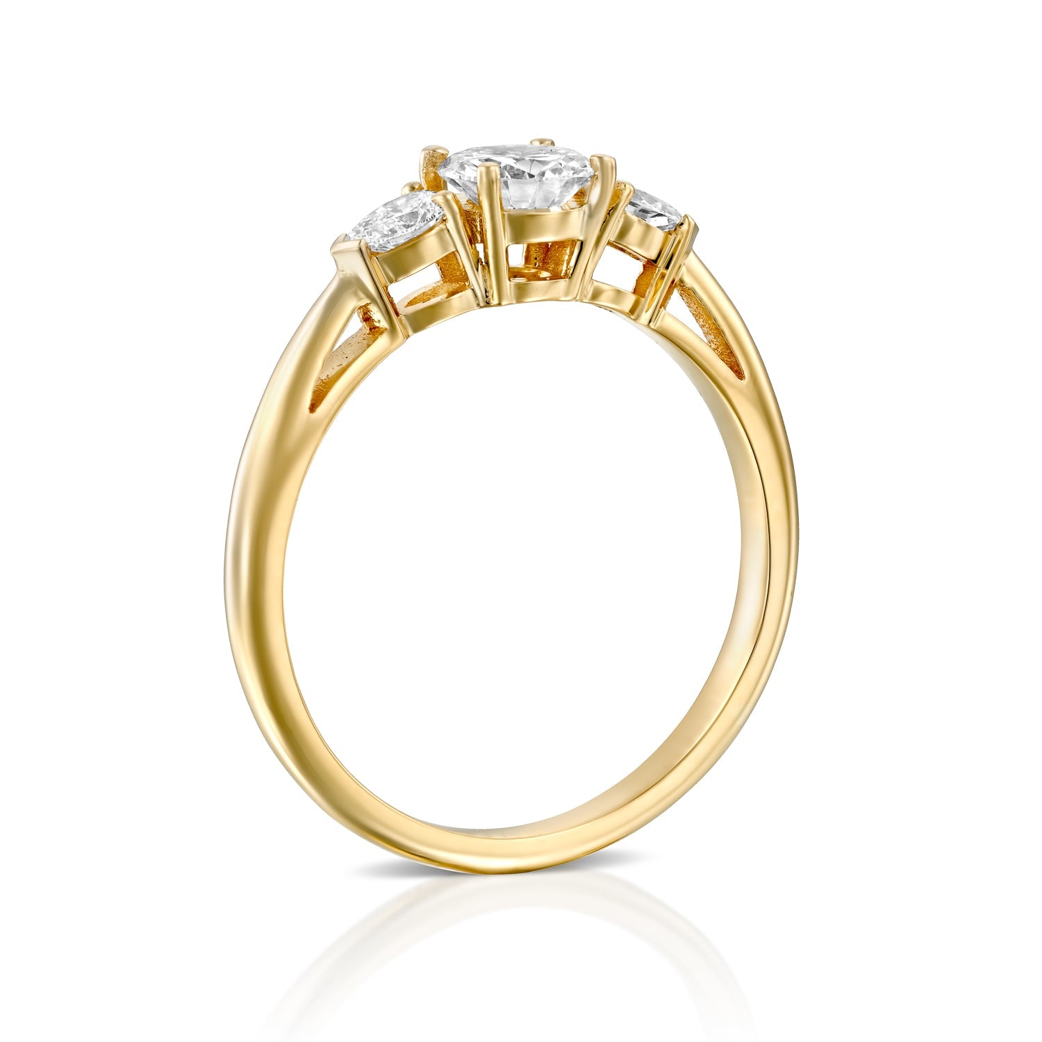 2 CT Round Three Stones Lab Grown Diamond Engagement Ring
