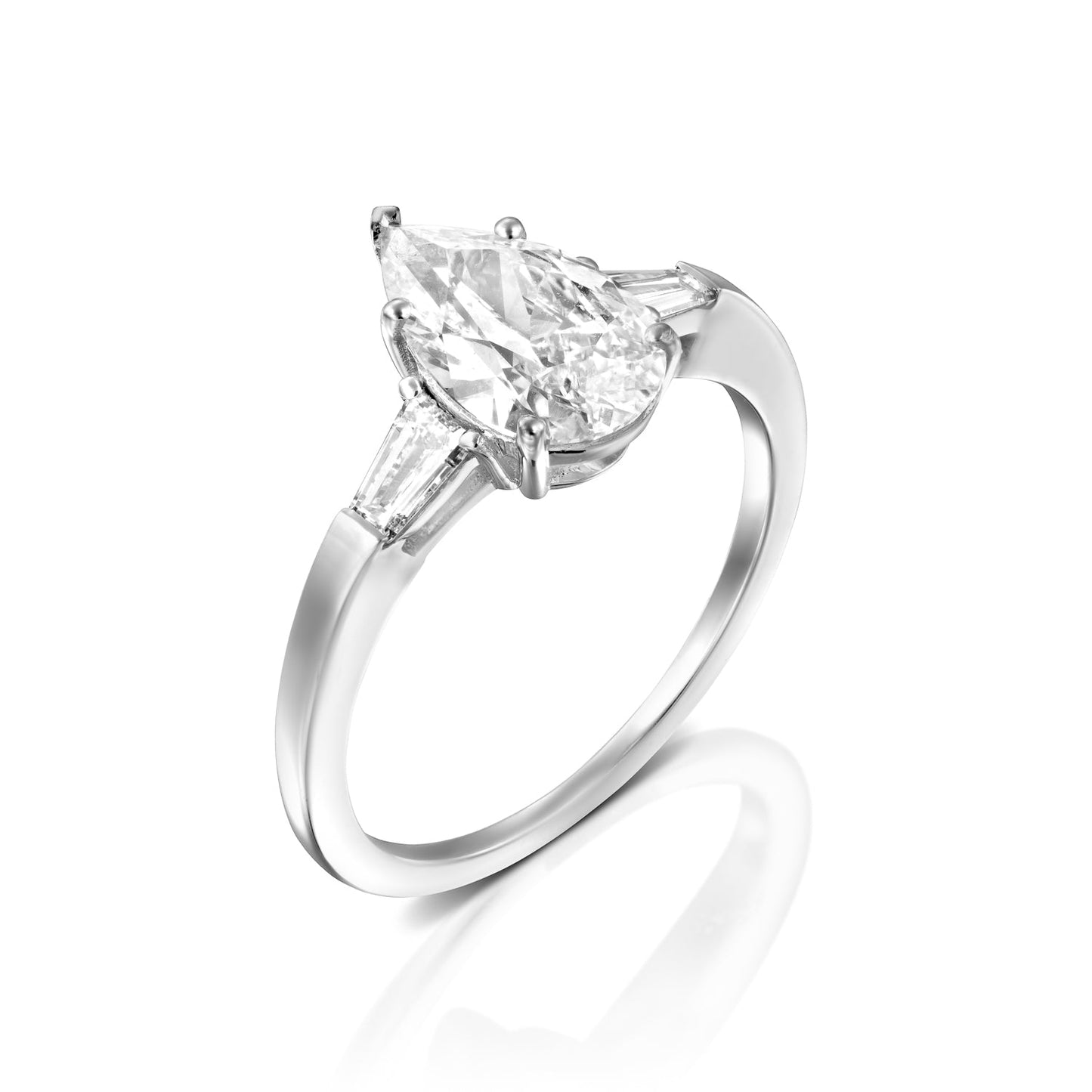2 CT Round Three Stones Lab Grown Diamond Engagement Ring