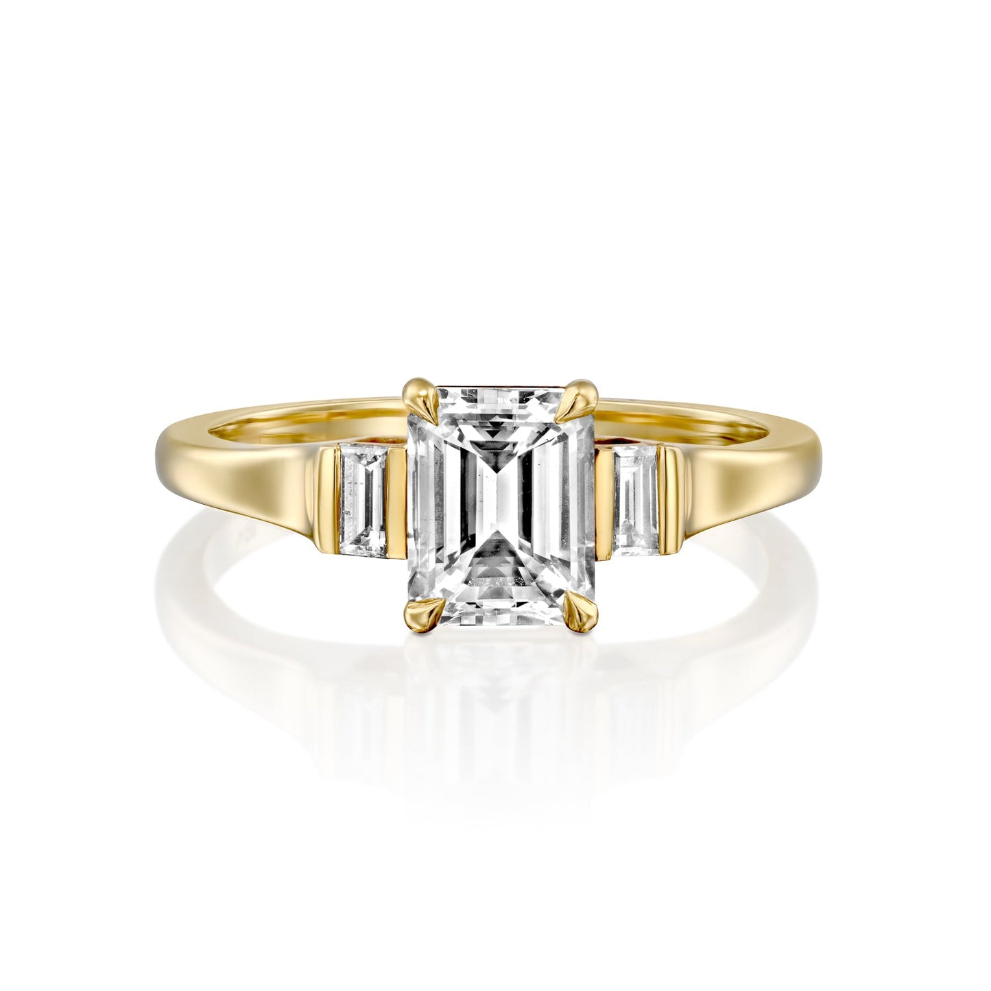 2 CT Round Three Stones Lab Grown Diamond Engagement Ring