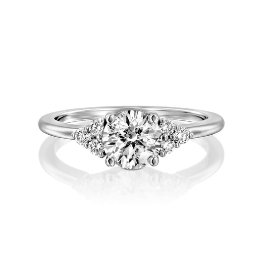 2 CT Round Three Stones Lab Grown Diamond Engagement Ring