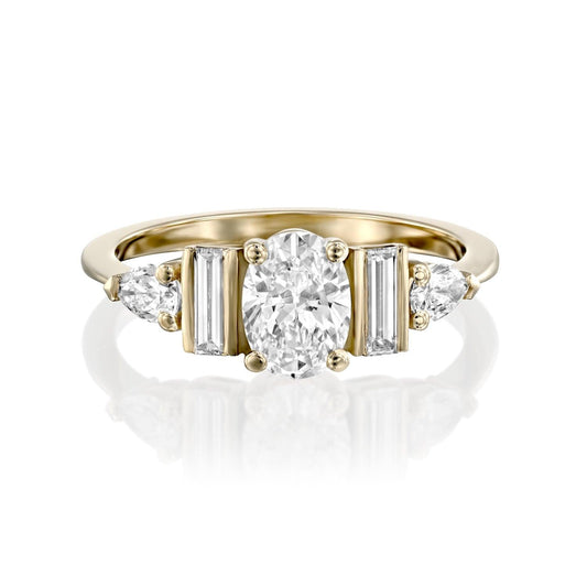 2 CT Round Three Stones Lab Grown Diamond Engagement Ring