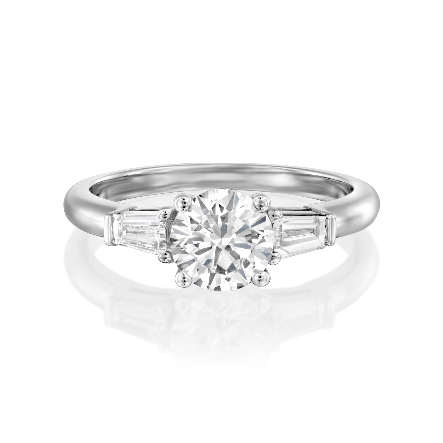 2 CT Round Three Stones Lab Grown Diamond Engagement Ring