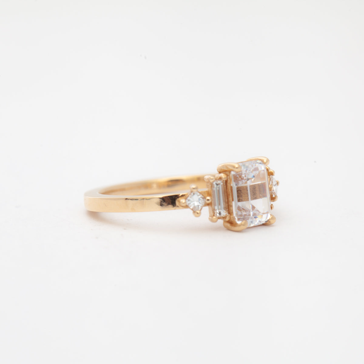 2 CT Round Three Stones Lab Grown Diamond Engagement Ring
