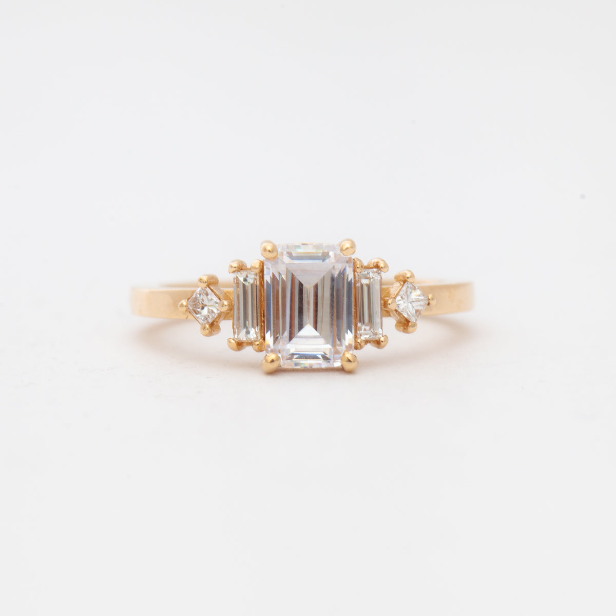 2 CT Round Three Stones Lab Grown Diamond Engagement Ring