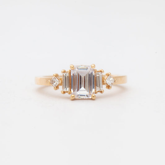 2 CT Round Three Stones Lab Grown Diamond Engagement Ring