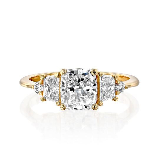 2 CT Round Three Stones Lab Grown Diamond Engagement Ring