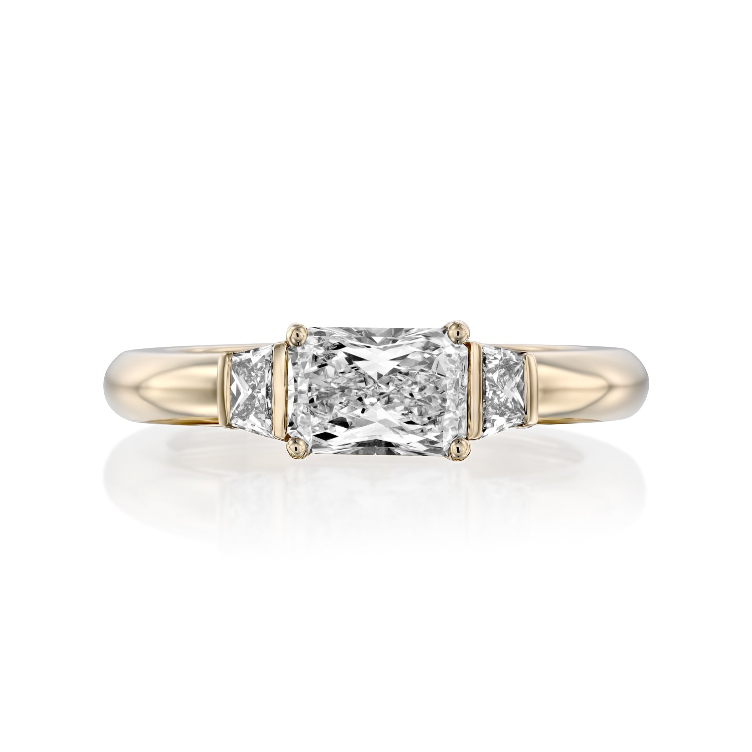 2 CT Round Three Stones Lab Grown Diamond Engagement Ring