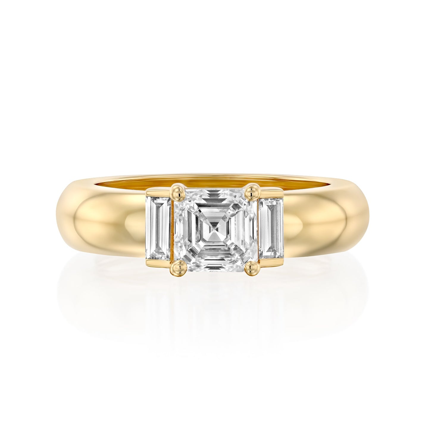 2 CT Round Three Stones Lab Grown Diamond Engagement Ring