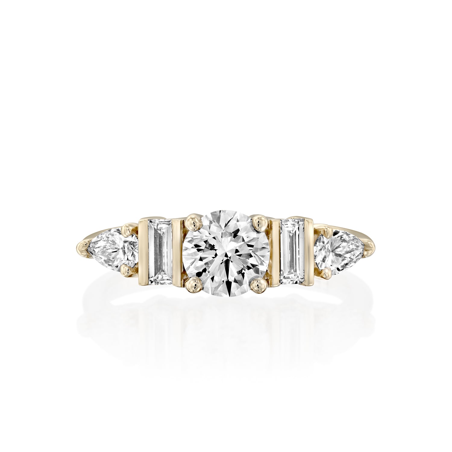 2 CT Round Three Stones Lab Grown Diamond Engagement Ring