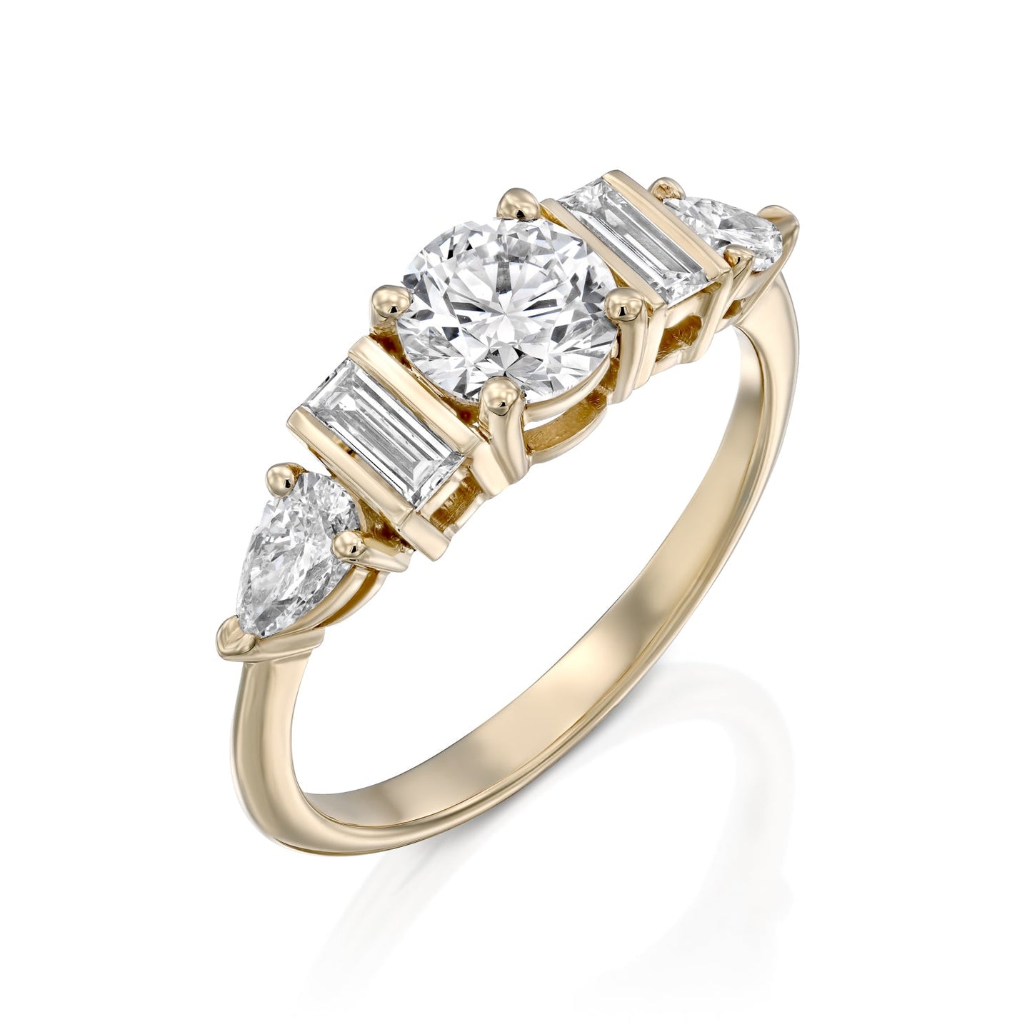2 CT Round Three Stones Lab Grown Diamond Engagement Ring
