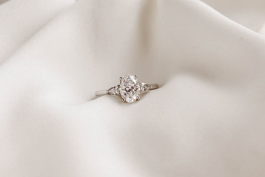 2 CT Round Three Stones Lab Grown Diamond Engagement Ring