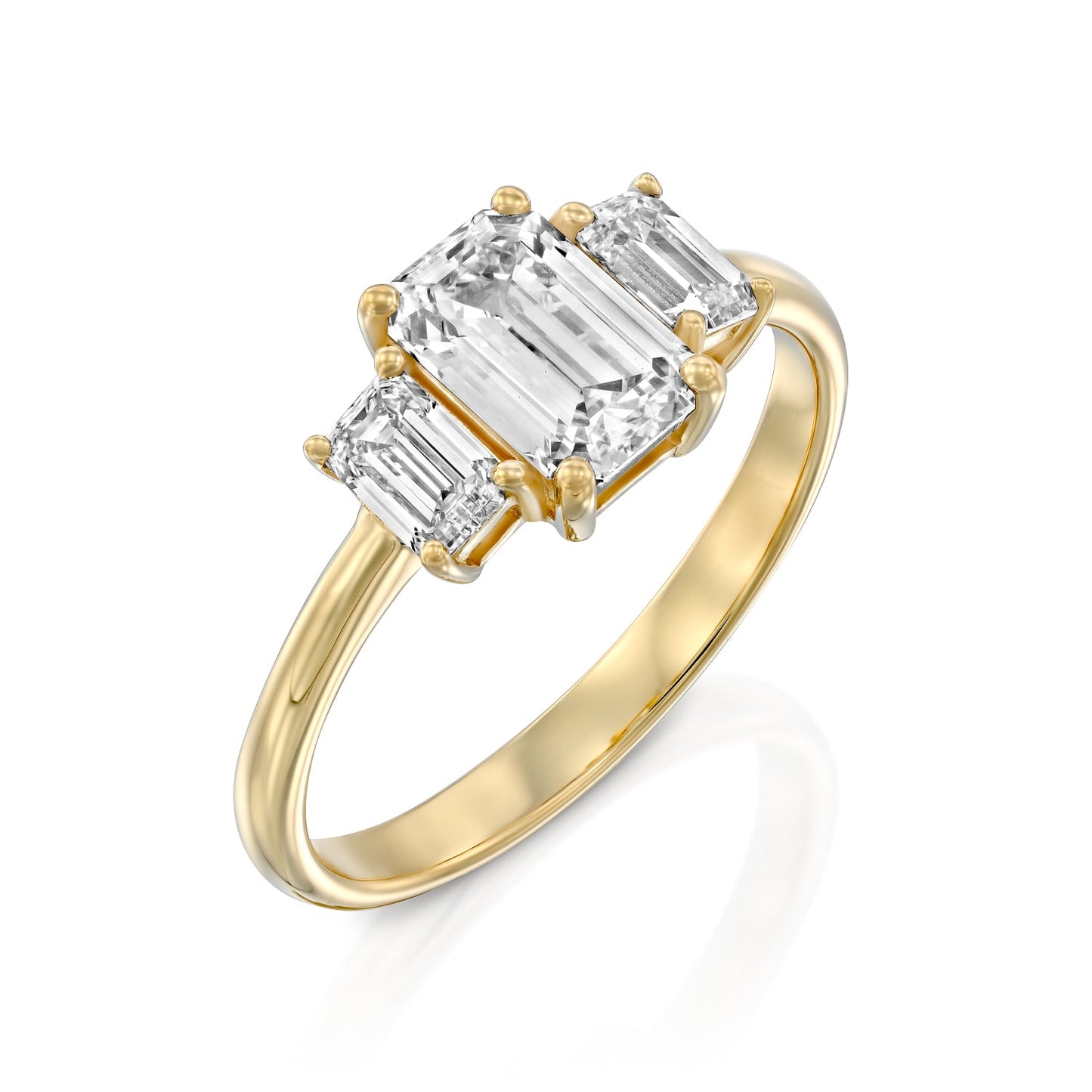 2 CT Round Three Stones Lab Grown Diamond Engagement Ring