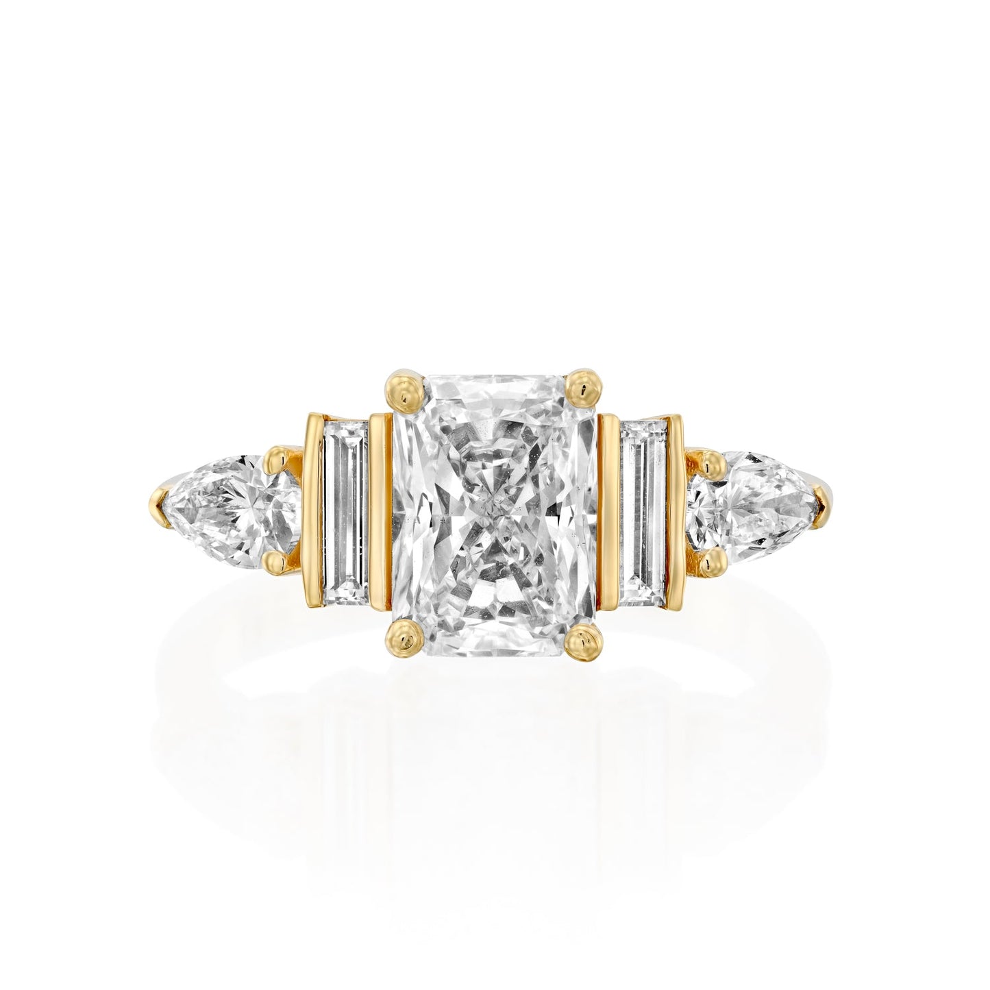 2 CT Round Three Stones Lab Grown Diamond Engagement Ring