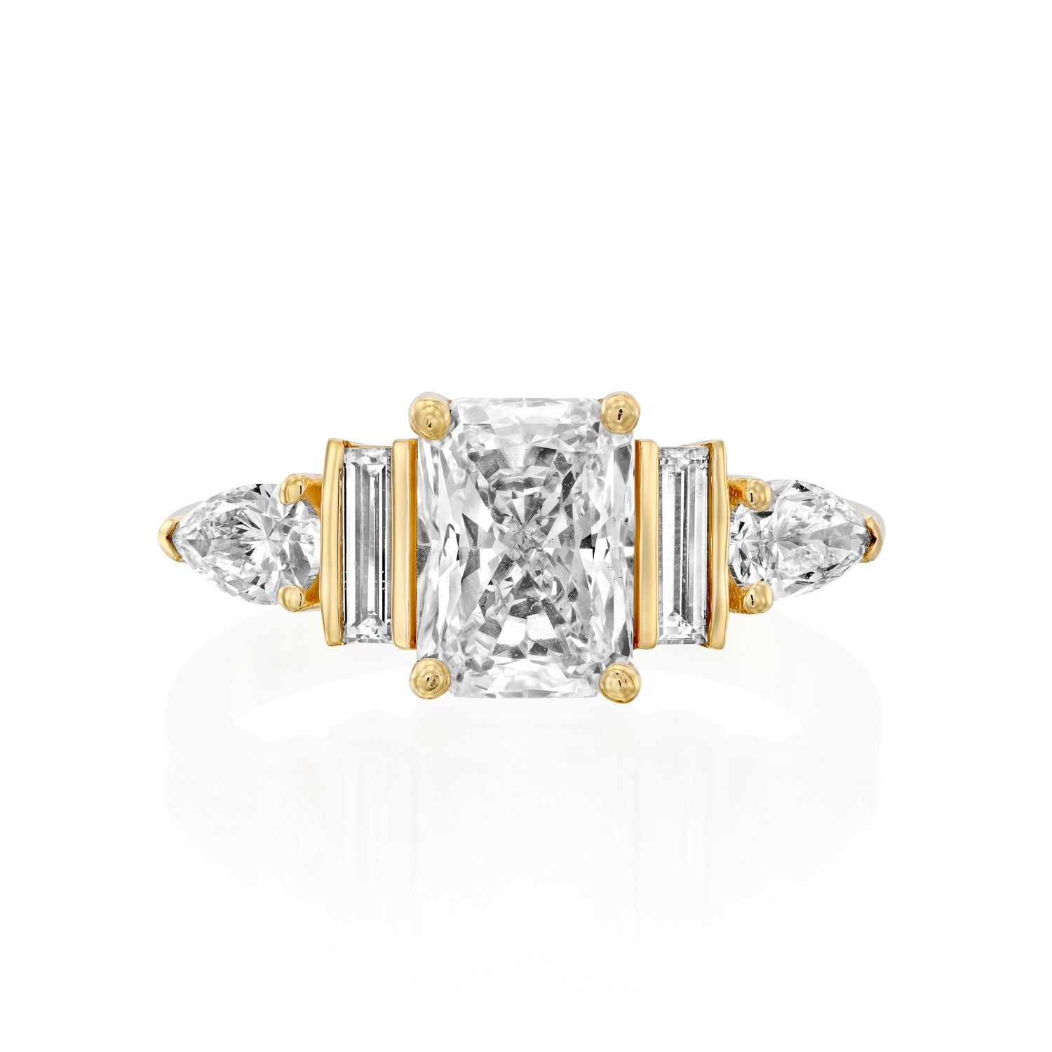2 CT Round Three Stones Lab Grown Diamond Engagement Ring