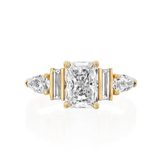 2 CT Round Three Stones Lab Grown Diamond Engagement Ring