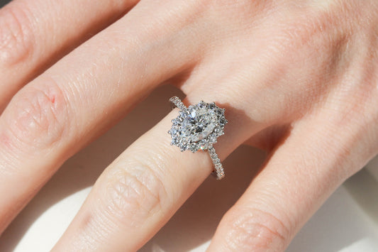 2 CT Round Three Stones Lab Grown Diamond Engagement Ring