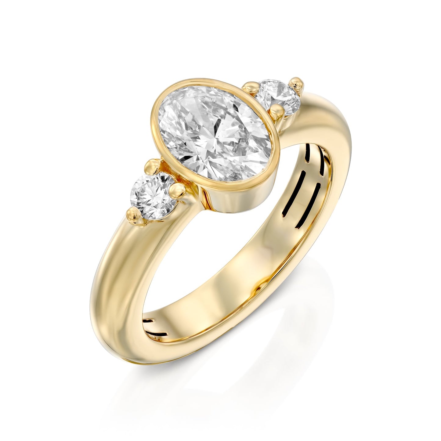 2 CT Round Three Stones Lab Grown Diamond Engagement Ring