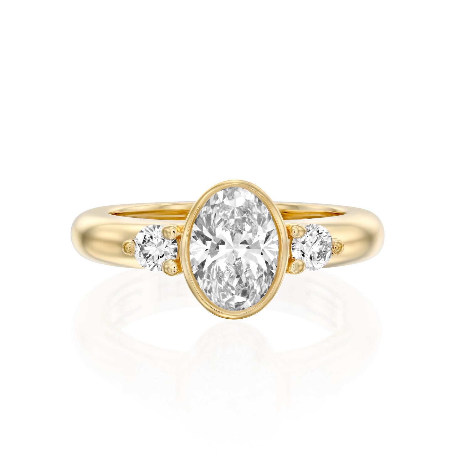 2 CT Round Three Stones Lab Grown Diamond Engagement Ring