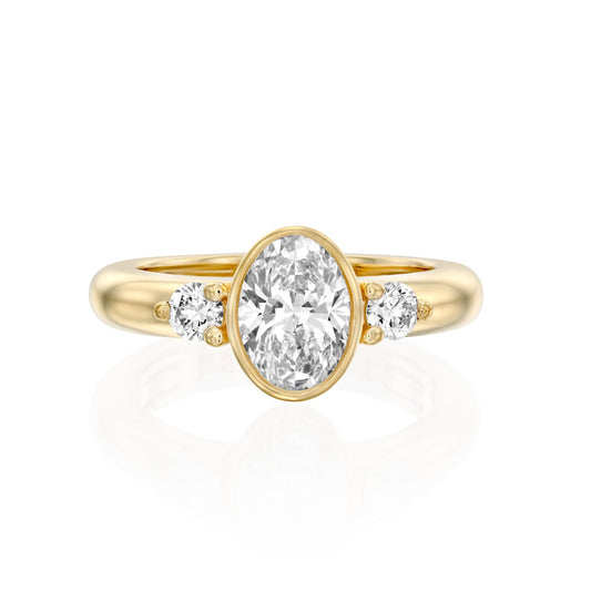 2 CT Round Three Stones Lab Grown Diamond Engagement Ring