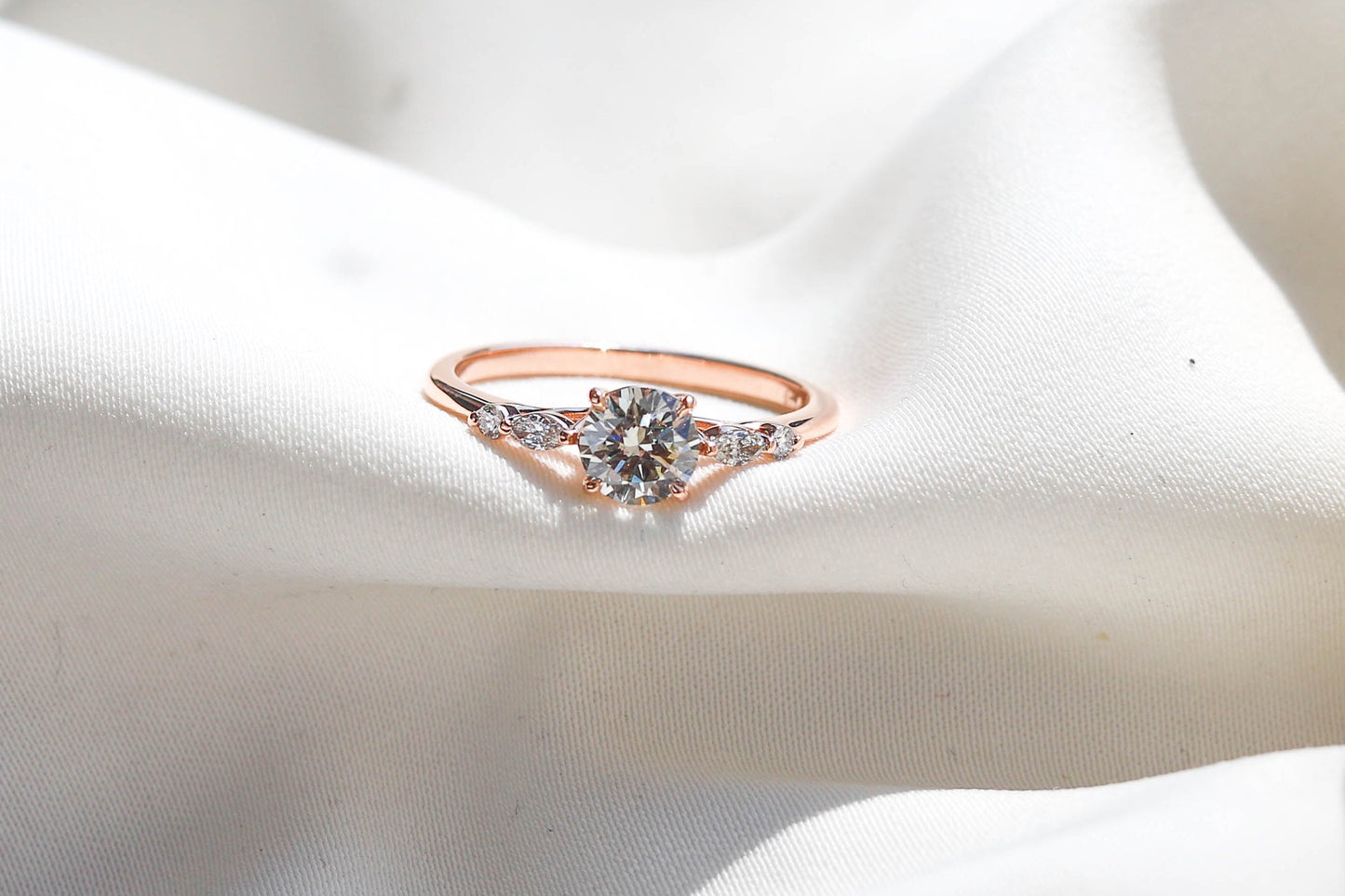 2 CT Round Three Stones Lab Grown Diamond Engagement Ring