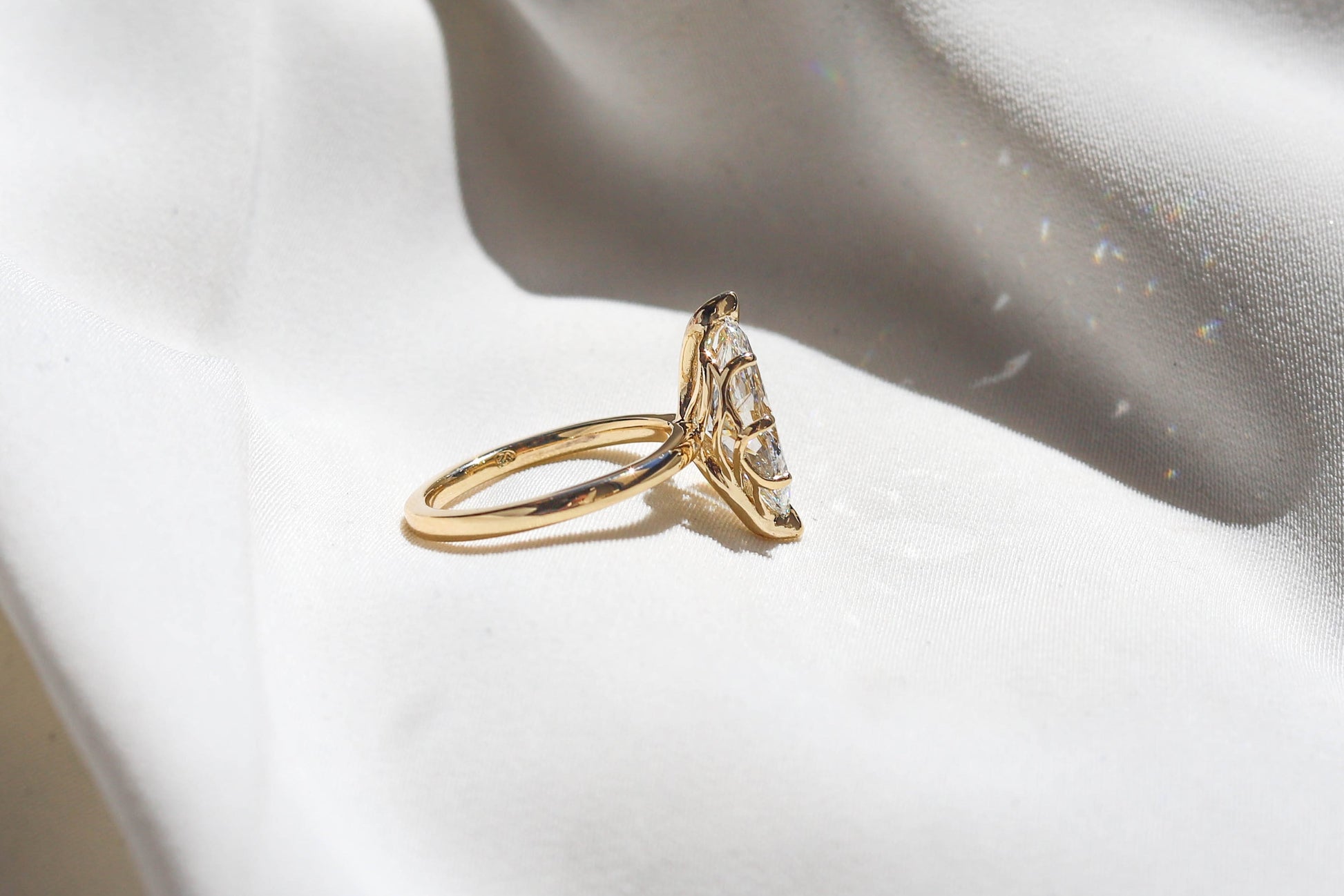 2 CT Round Three Stones Lab Grown Diamond Engagement Ring