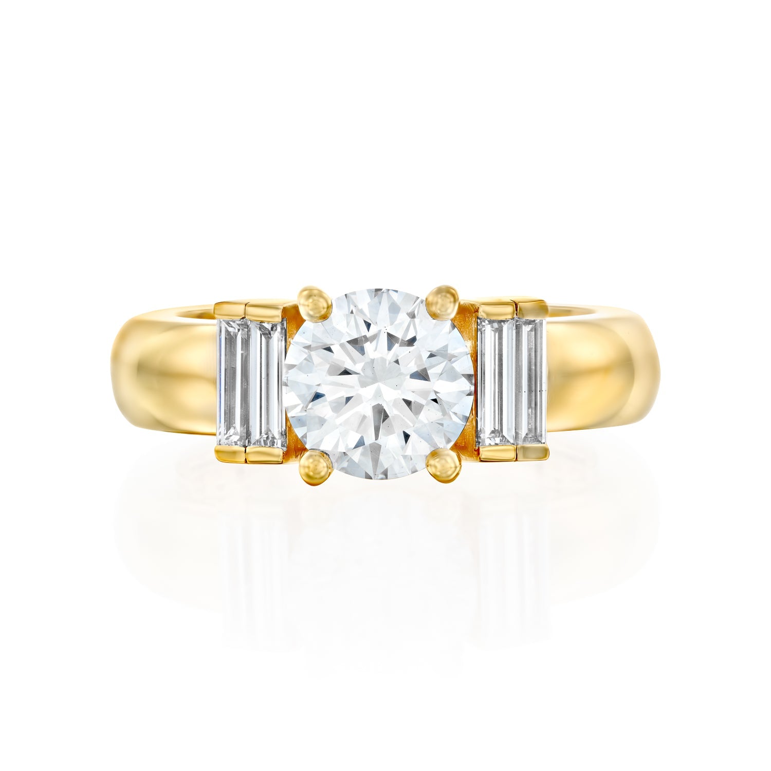2 CT Round Three Stones Lab Grown Diamond Engagement Ring
