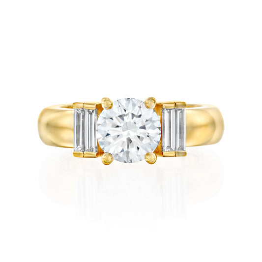 2 CT Round Three Stones Lab Grown Diamond Engagement Ring