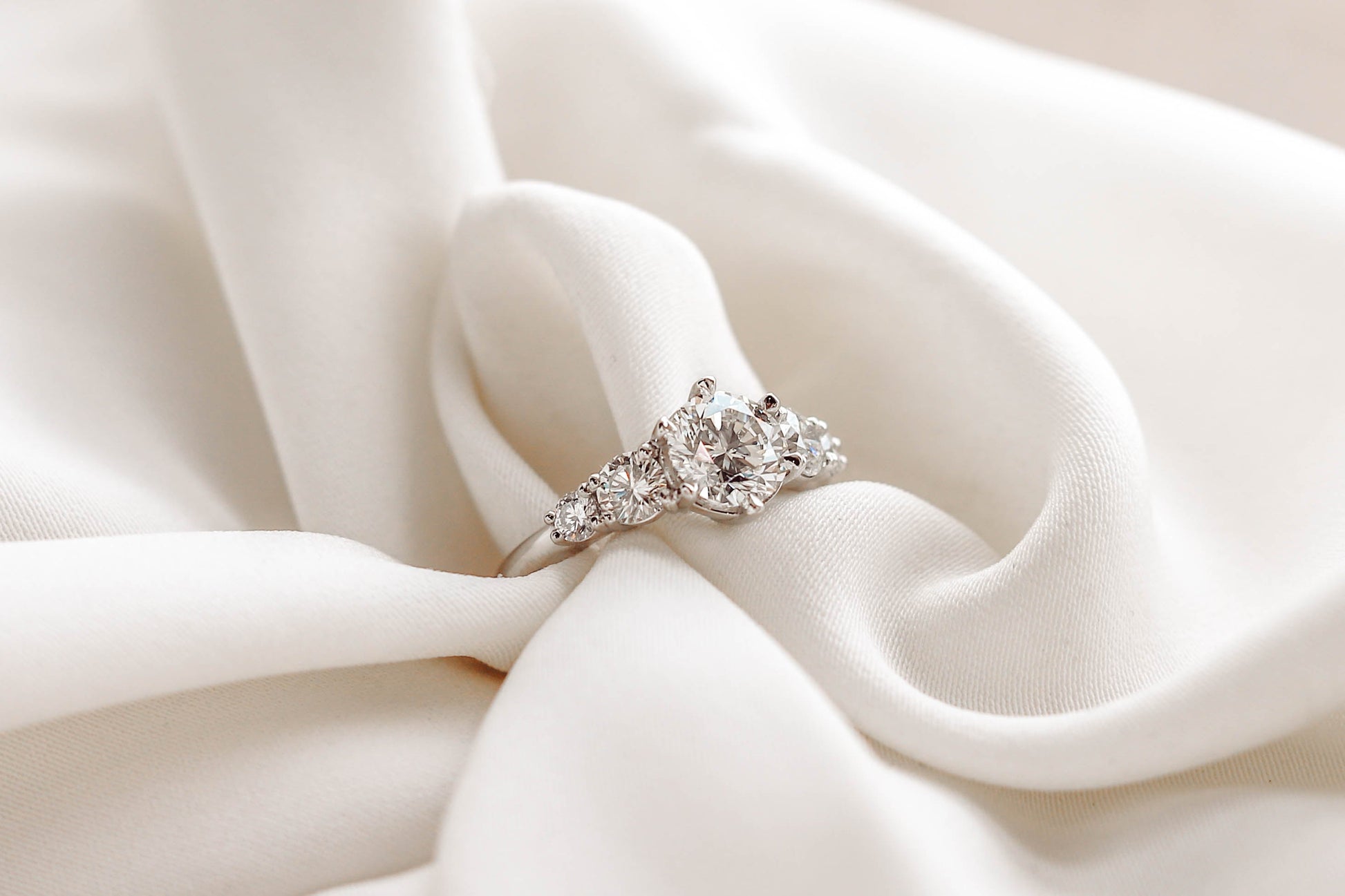 2 CT Round Three Stones Lab Grown Diamond Engagement Ring