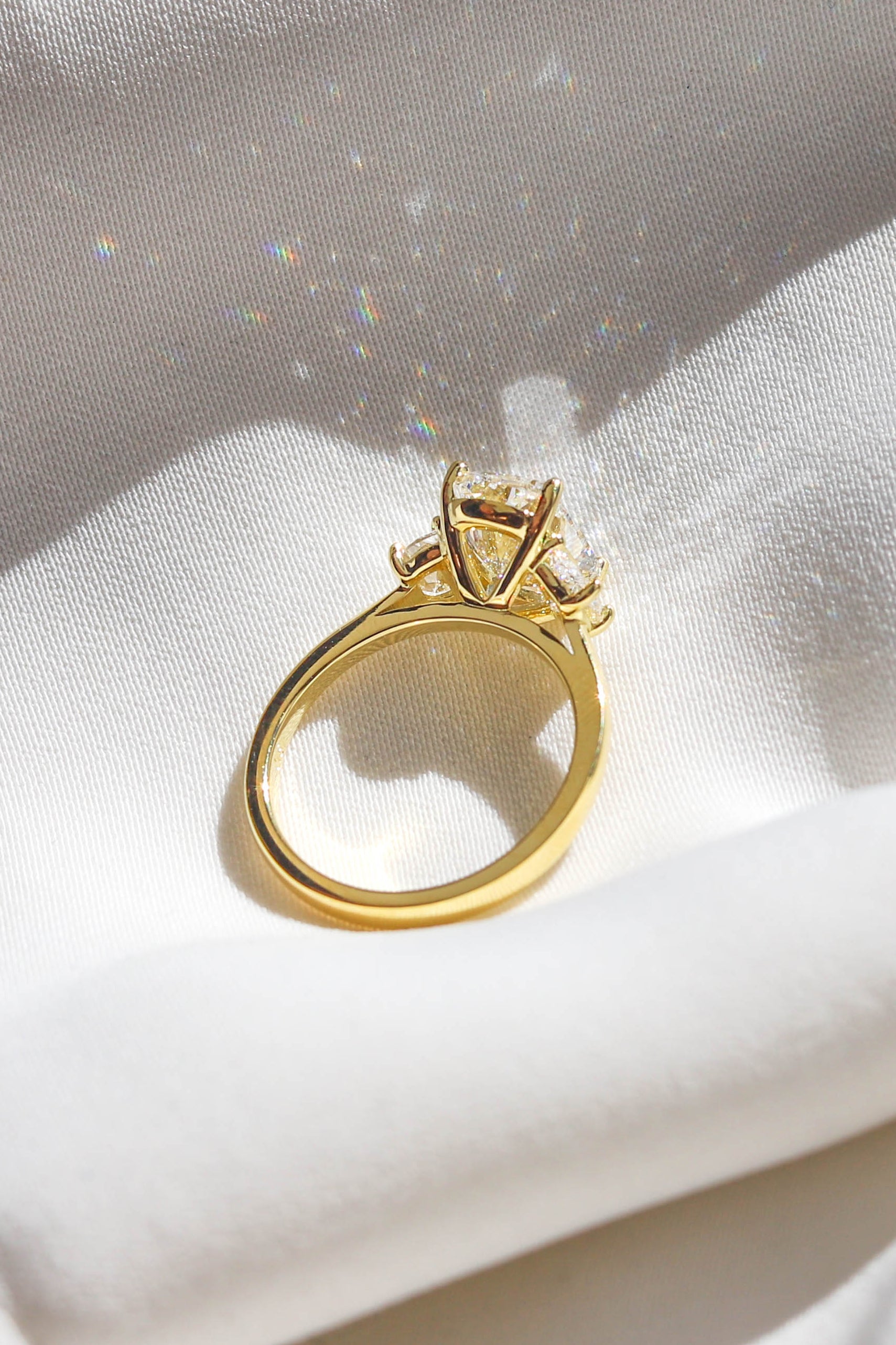 2 CT Round Three Stones Lab Grown Diamond Engagement Ring