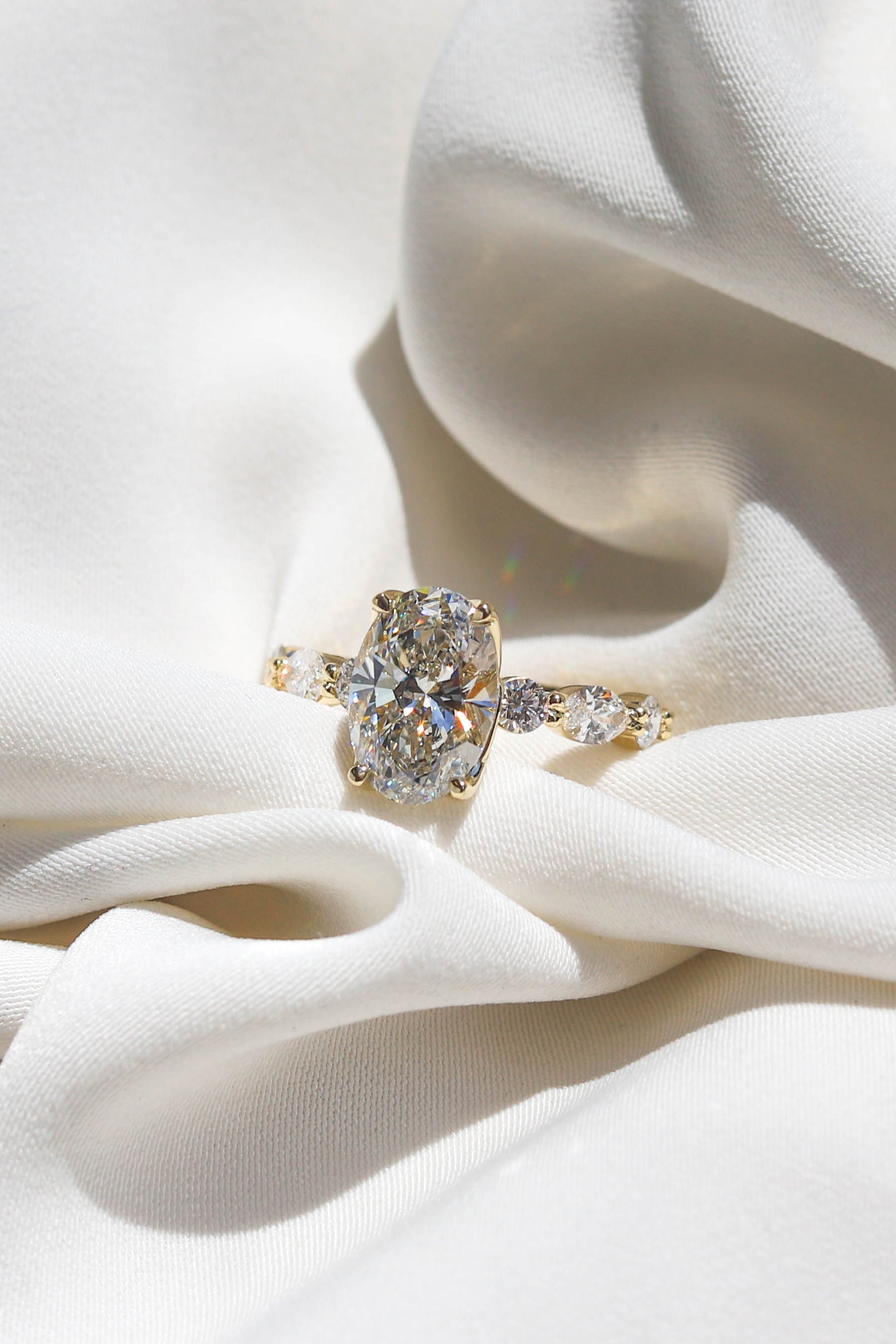 2 CT Round Three Stones Lab Grown Diamond Engagement Ring