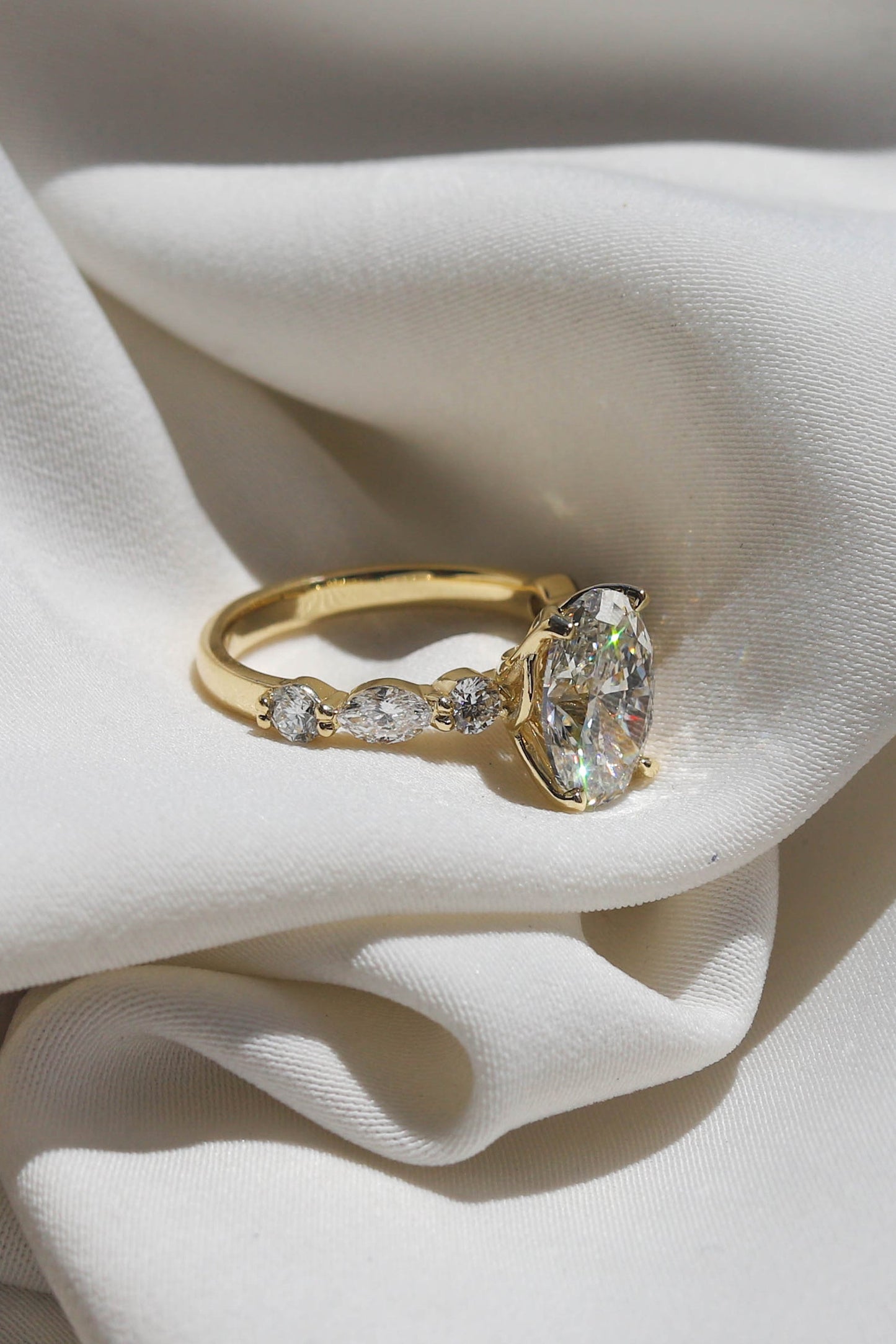 2 CT Round Three Stones Lab Grown Diamond Engagement Ring