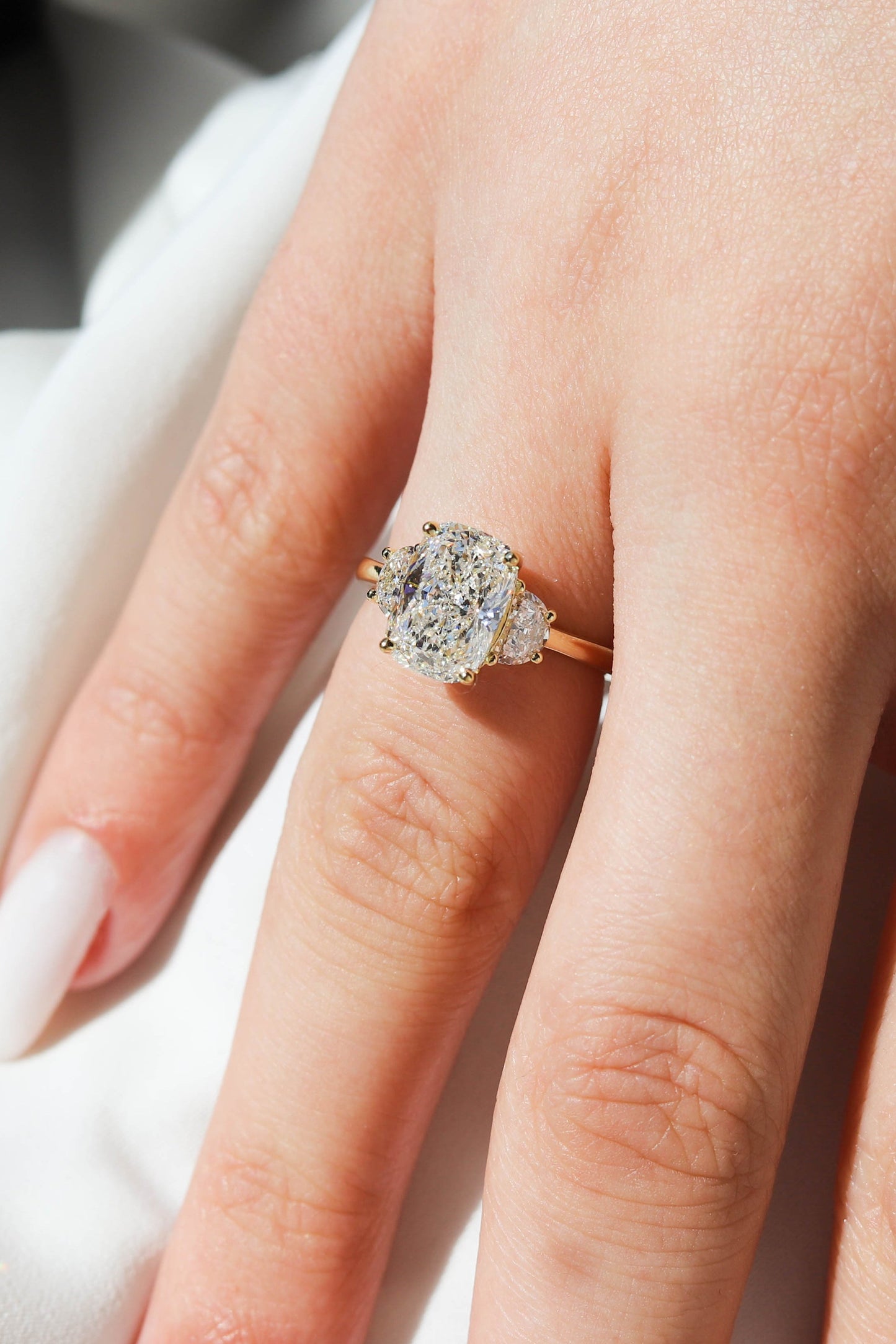 2 CT Round Three Stones Lab Grown Diamond Engagement Ring