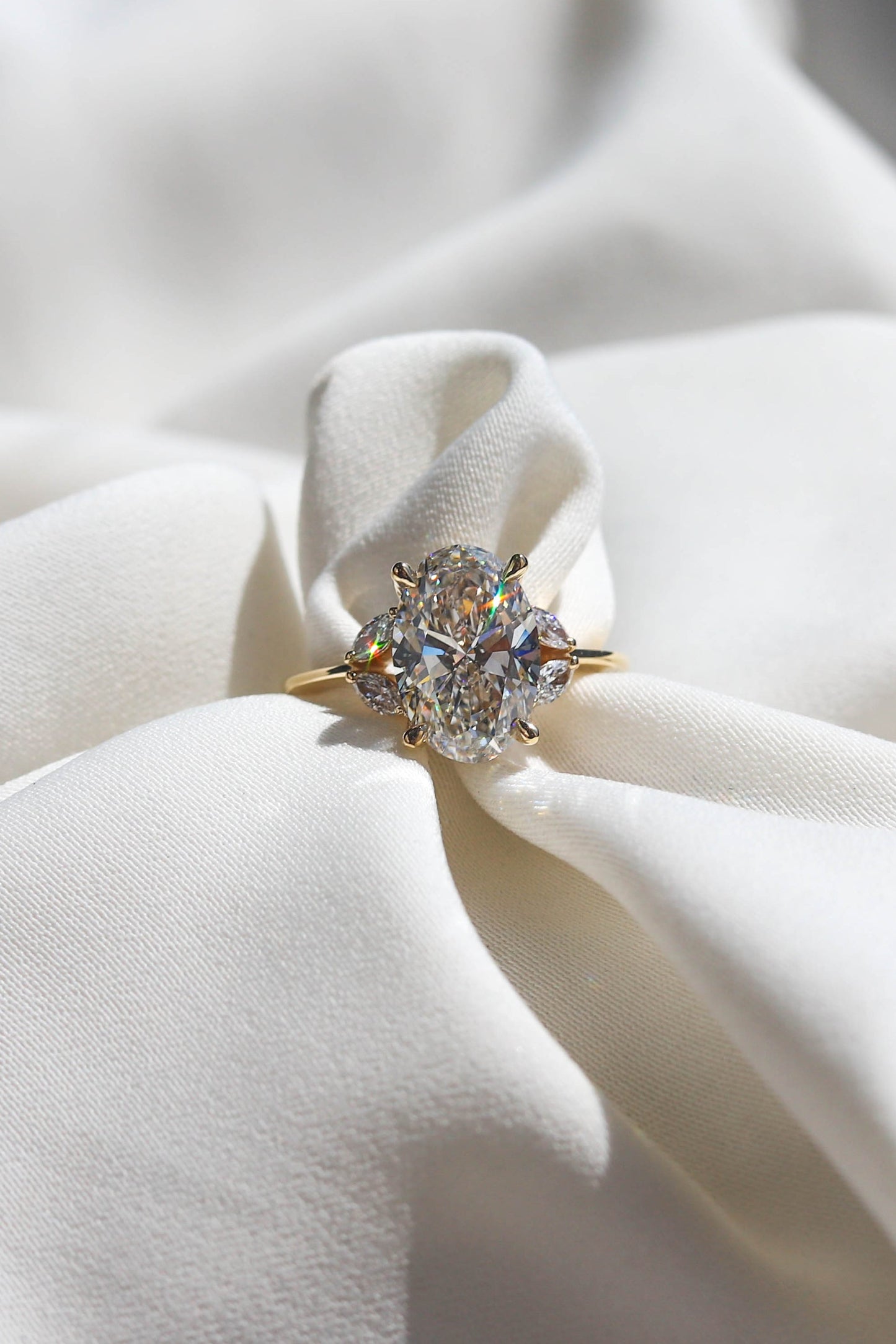 2 CT Round Three Stones Lab Grown Diamond Engagement Ring
