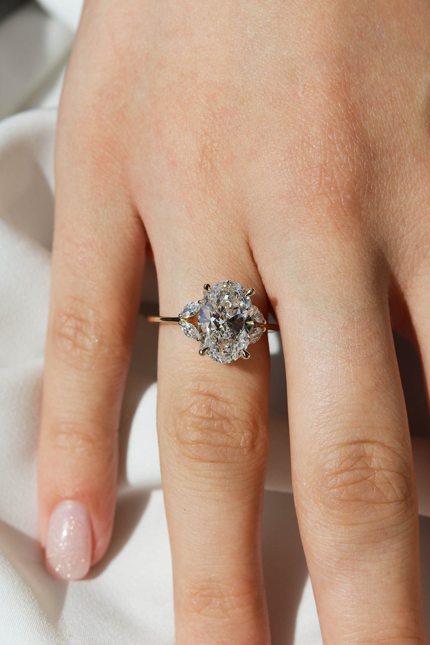 2 CT Round Three Stones Lab Grown Diamond Engagement Ring