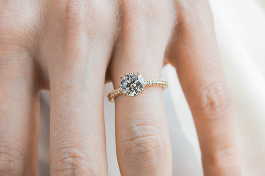 2 CT Round Three Stones Lab Grown Diamond Engagement Ring