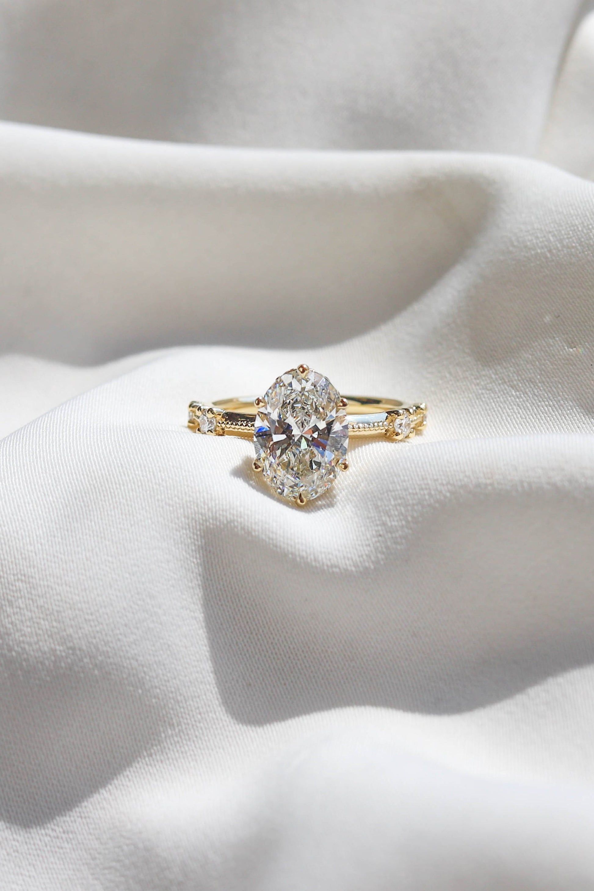 2 CT Round Three Stones Lab Grown Diamond Engagement Ring