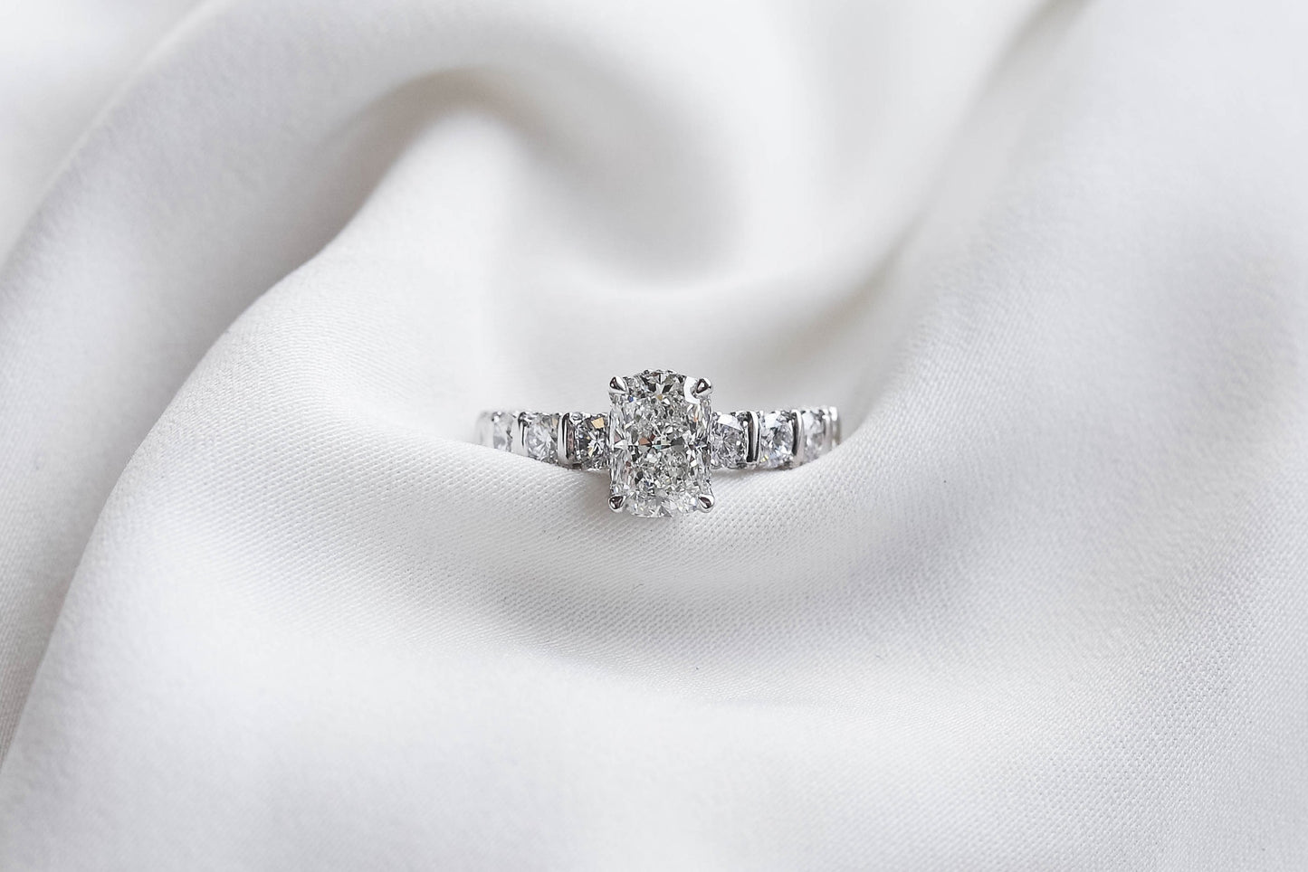 2 CT Round Three Stones Lab Grown Diamond Engagement Ring