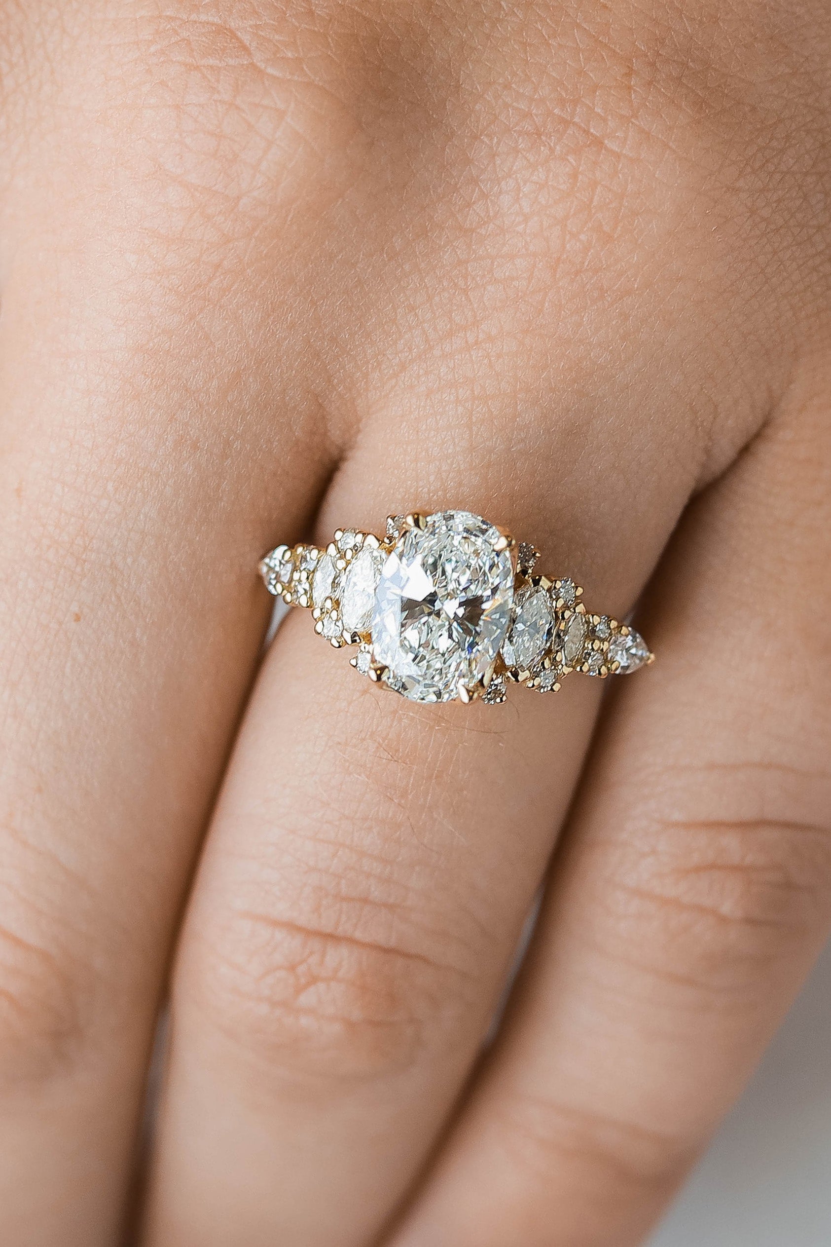 2 CT Round Three Stones Lab Grown Diamond Engagement Ring