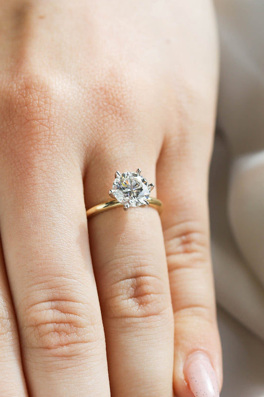 2 CT Round Three Stones Lab Grown Diamond Engagement Ring