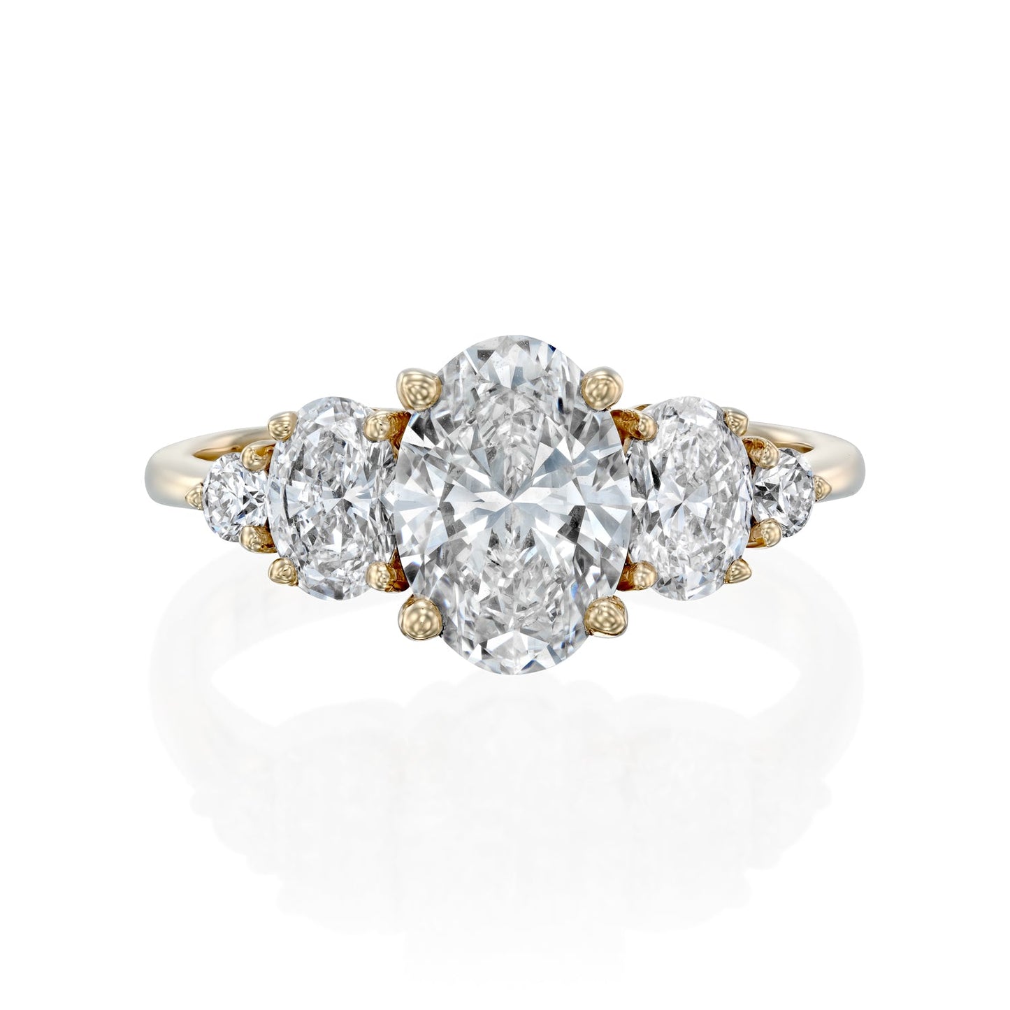 2 CT Round Three Stones Lab Grown Diamond Engagement Ring