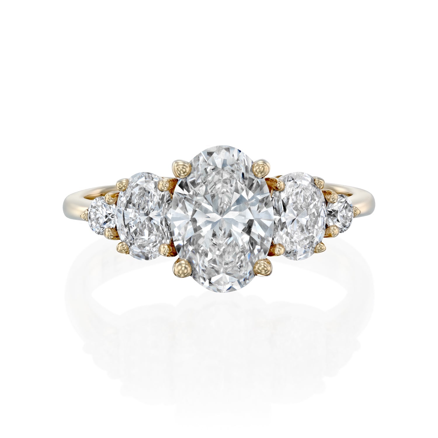 2 CT Round Three Stones Lab Grown Diamond Engagement Ring