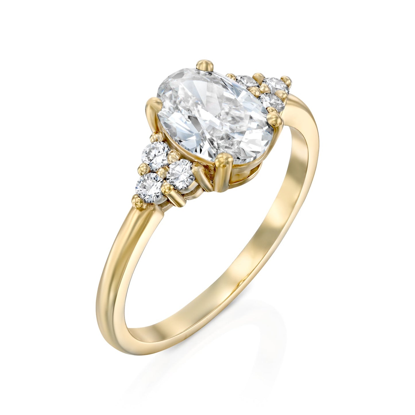2 CT Round Three Stones Lab Grown Diamond Engagement Ring