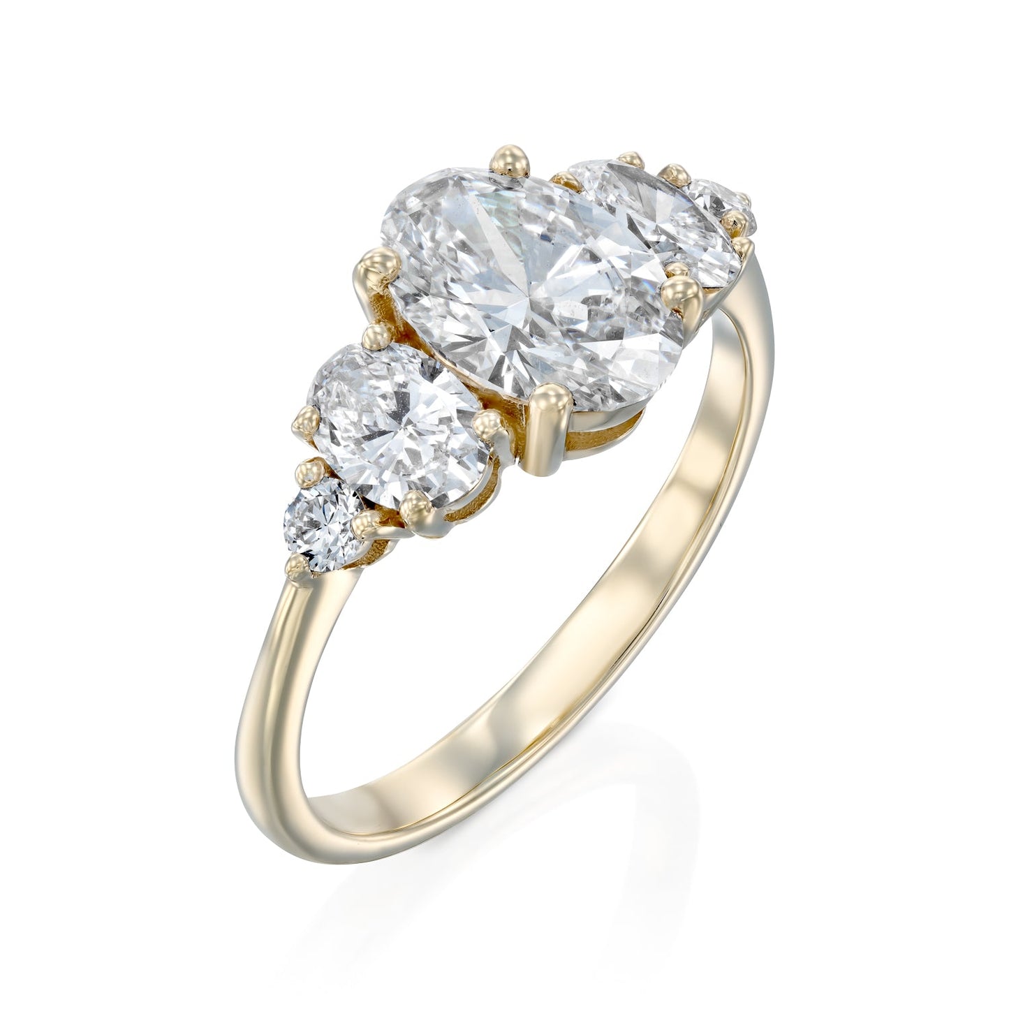 2 CT Round Three Stones Lab Grown Diamond Engagement Ring